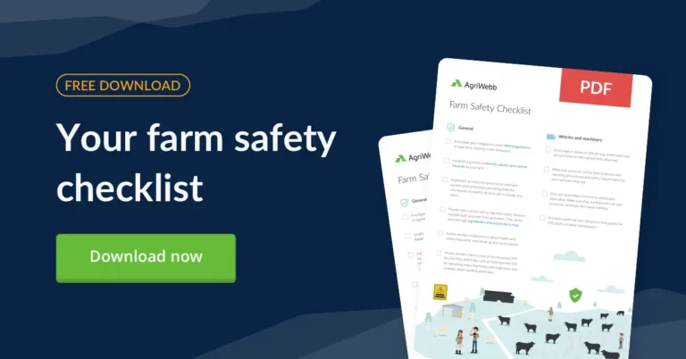 banner reading, 'farm safety checklist'